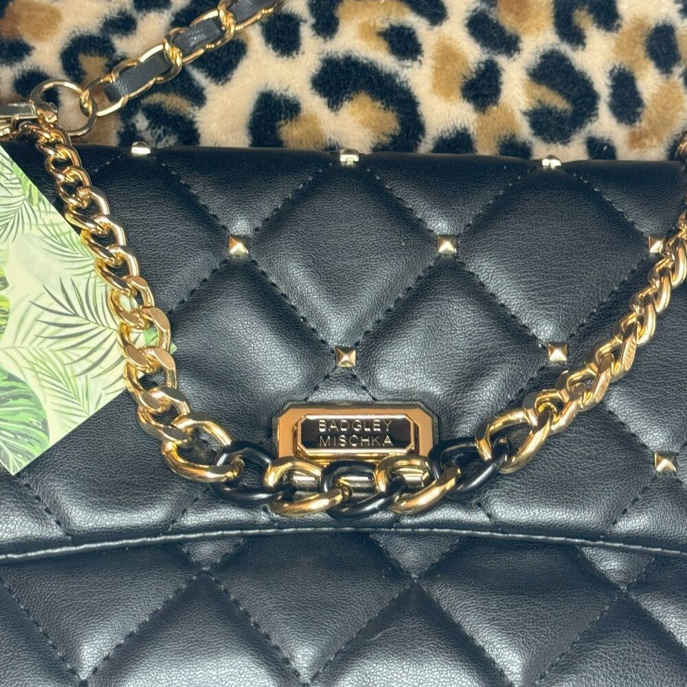 Badgley Mischka Diamond Quilted Studs Crossbody - NWT - Picture 9 of 15